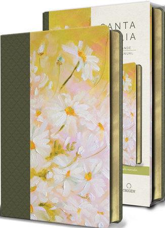 Biblia Reina Valera 1960 | Letra grande, Piel verde con flores, tamaño manual