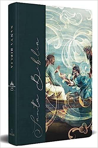 Biblia RVR 1960 letra grande, manual, tapa dura de tela Pescador de hombres - Pura Vida Books