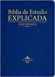 Biblia RVR1960 De Estudio Explicada (Piel Especial Azul) Indice Concordancia Imitation Leather - Pura Vida Books