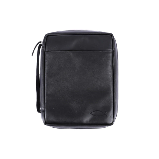 Cover para Biblia - Pez Imitacion Cuero Negro - X-Large