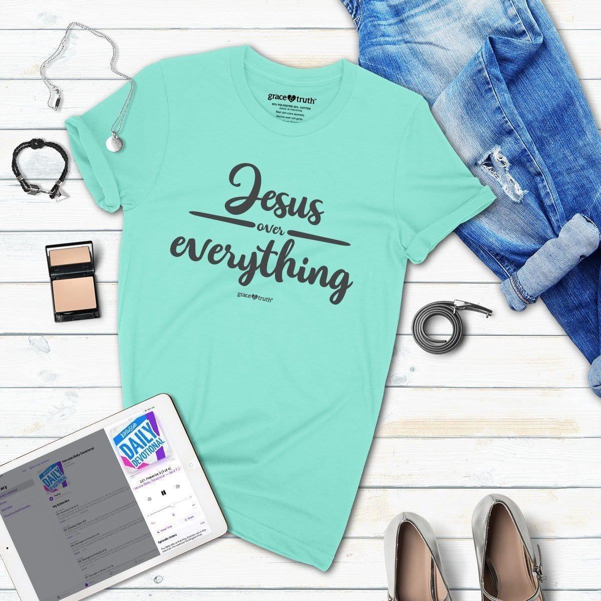 grace & truth Womens T-Shirt Jesus Over Everything - Pura Vida Books