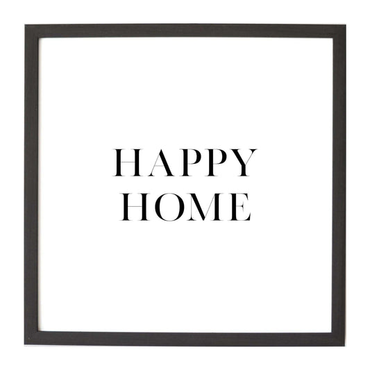 Happy Home - Cuadro Magnetico con Marco Negro - Pura Vida Books