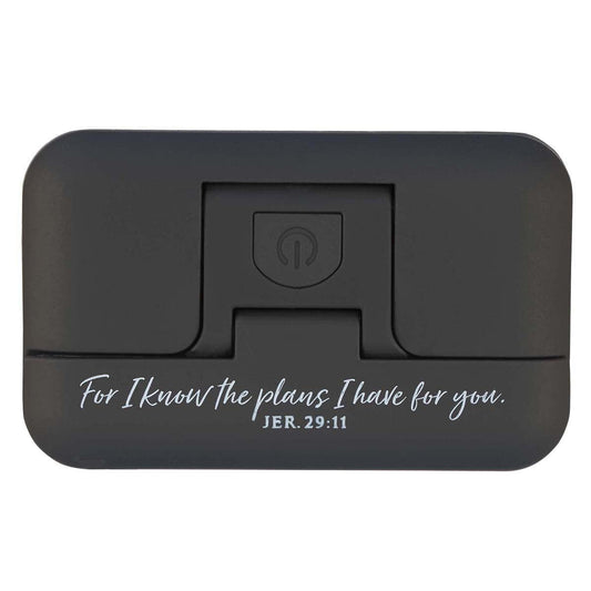 I Know the Plans Black Adjustable Clip-on Book Light - Jeremiah 29:11 - Pura Vida Books