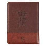 John 3:16 Collection Two-Tone Brown Faux Leather Portfolio Folder With Cross - Pura Vida Books