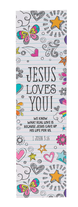 Juego de marcapáginas Jesús te ama - 1 Juan 3:16