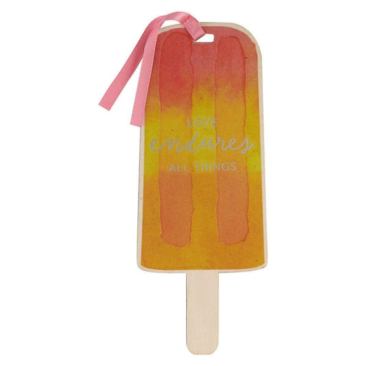 Love Endures Colorful Popsicle Wood Bookmark - 1 Corinthians 13:7 - Pura Vida Books