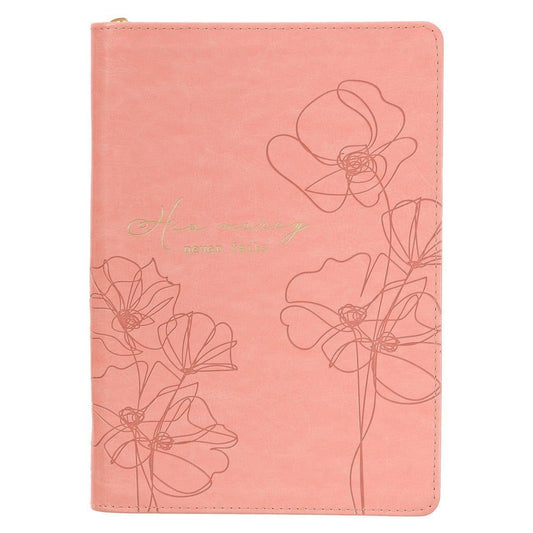 Mercy Blossom Pink Faux Leather Journal with Zipper Closure - Pura Vida Books