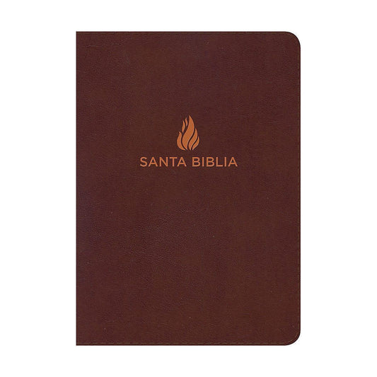 NVI Biblia Compacta Letra Grande marrón, piel fabricada con índice - Pura Vida Books