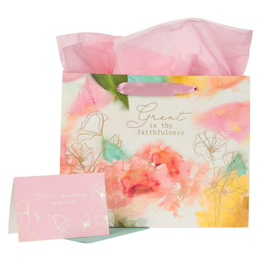 Pastel Meadow Large Landscape Gift Bag with Card - Pura Vida Books