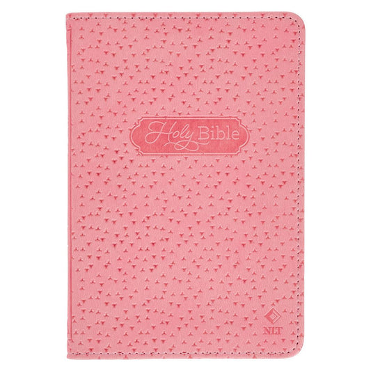 Pink Faux Leather NLT New Testament Keepsake Bible for Girls(Nuevo Testamento niñas)