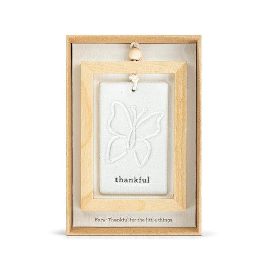 Placa colgante enmarcada | Thankful (Agradecido)