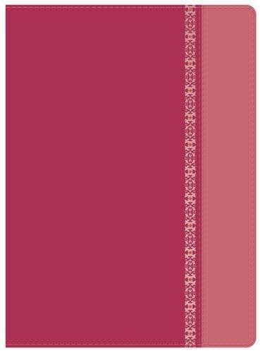 RVR 1960 Biblia de Estudio Holman, fucsia/rosado con filigrana símil piel, con índice - Pura Vida Books