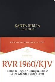 RVR 1960/KJV Biblia Bilingüe Letra Grande, negro imitación piel con índice - Pura Vida Books