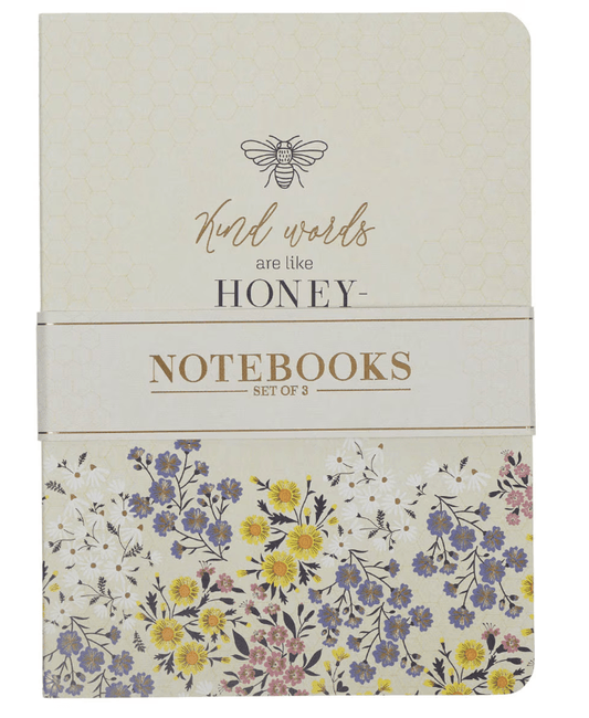 Set de 3 libretas Kind Words Are Like Honey (Las palabras amables son como la miel) - Proverbios 16:24