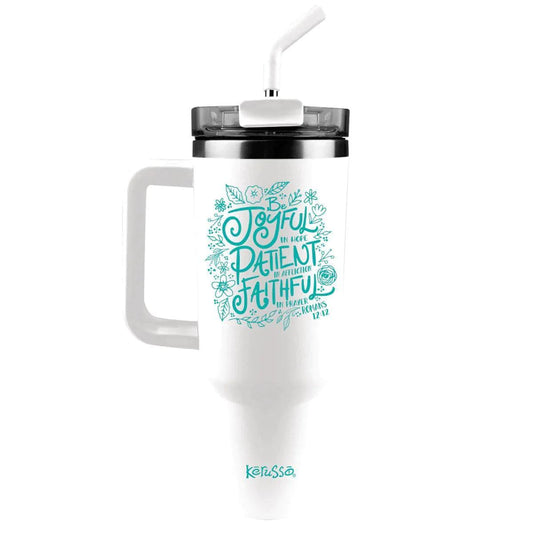 Stainless Steel Mug With Straw Be Joyful - Pura Vida Books