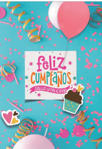 Tarjeta Feliz cumpleaños salud y felicidad