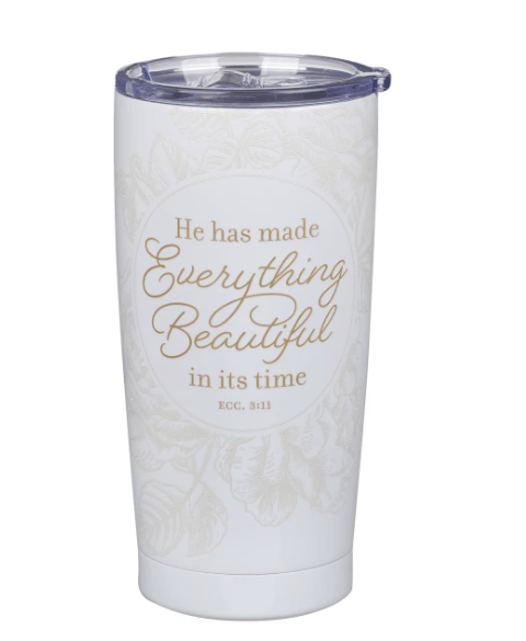 Vaso de viaje de acero inoxidable Everything Beautiful - Eclesiastés 3:11