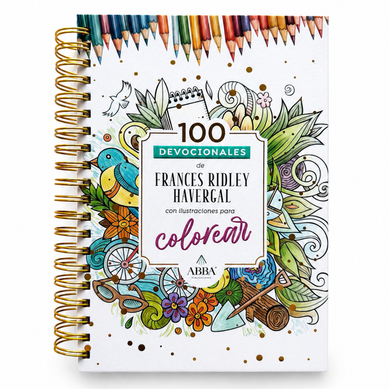 Portada de 100 Devocionales de Frances Ridley Havergal con ilustraciones para colorear