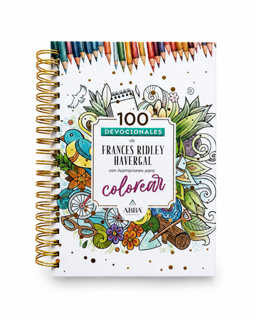 Portada de 100 Devocionales de Frances Ridley Havergal con ilustraciones para colorear