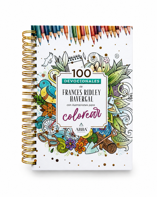 Portada de 100 Devocionales de Frances Ridley Havergal con ilustraciones para colorear
