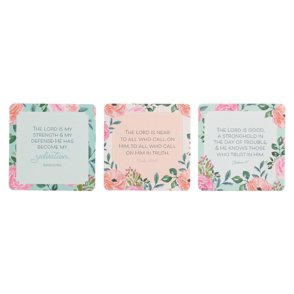 101 Bible Verses For Moms Coral Pink Scripture Cards in a Tin - Pura Vida Books