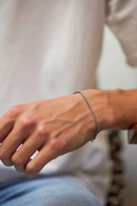 Mens Paperclip Mixed Link Bracelet