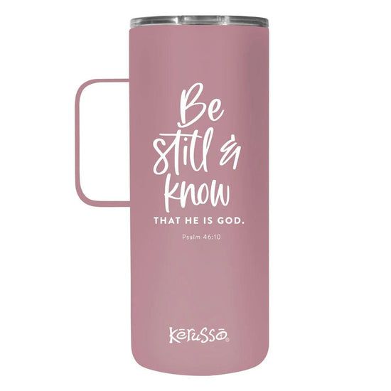 22 oz Stainless Steel Mug With Handle Be Still & Know - Pura Vida Books