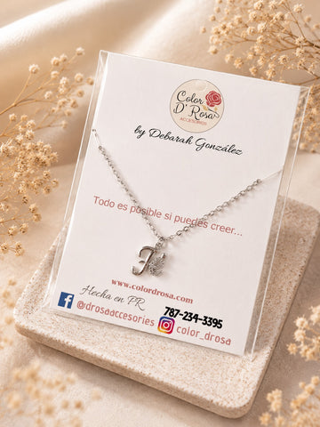 Collar Fe Plateado | Color D rosa