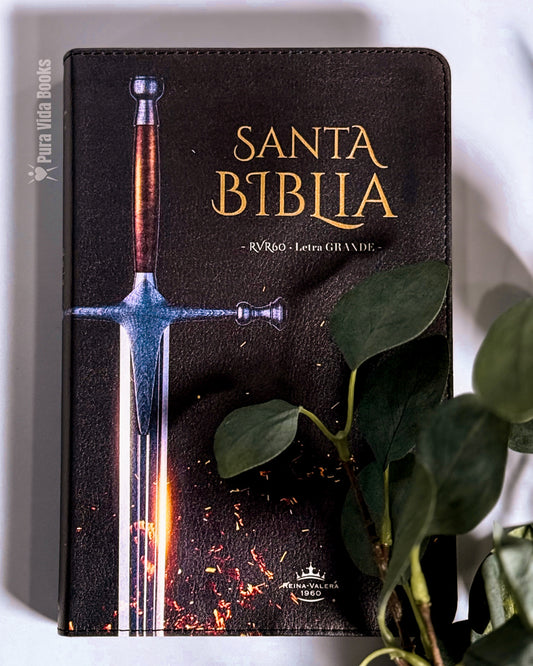 Biblia RVR1960 | Letra Grande (12.5 puntos), Tamaño Manual, Tapa Flex, Espada