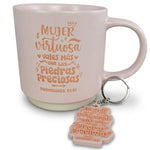 Pack Mujer Virtuosa | Taza 14 oz y Llavero de Caucho
