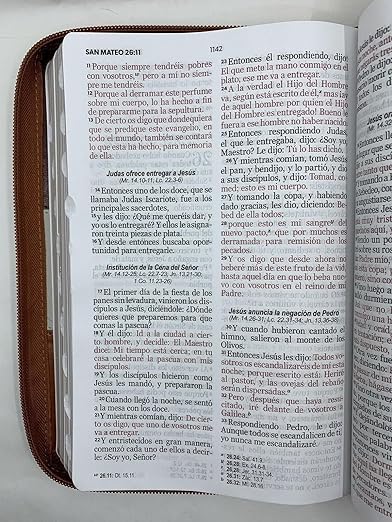 Bíblia Letra Grande 12 Puntos ReinaValera 1960 Tricolor Beige Cierre Indice