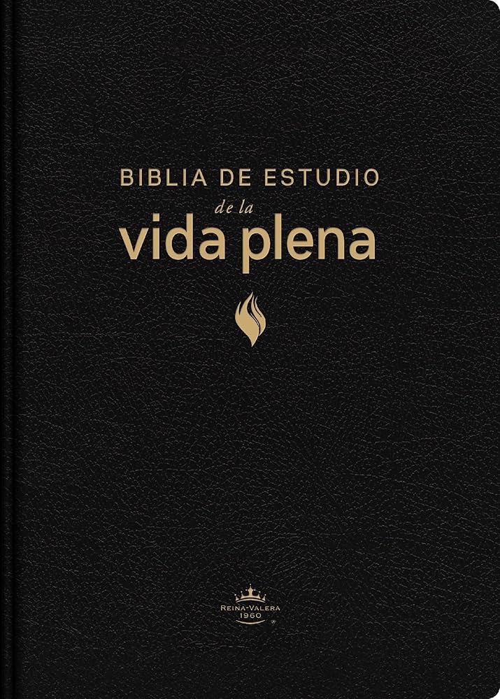 RVR60, Biblia de estudio de la vida plena, Edición clásica, Piel fabricada, Negro, Palabras de Jesús en rojo, Comfort Print (Spanish Edition) cover image