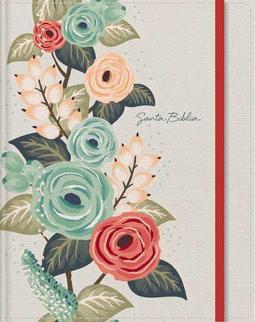 RVR60, Santa Biblia, Edición para notas, Tapa dura/tela, Floral, Cierre elástico: Reflexiona, escribe o crea arte junto a tus versículos favoritos (Spanish Edition) cover image