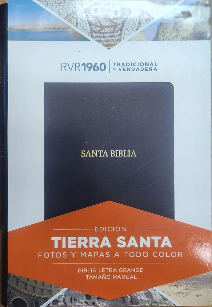 Biblia RVR 1960 Letra Grande Tamano Manual Edicion Tierra Santa Negro Simil Piel cover image