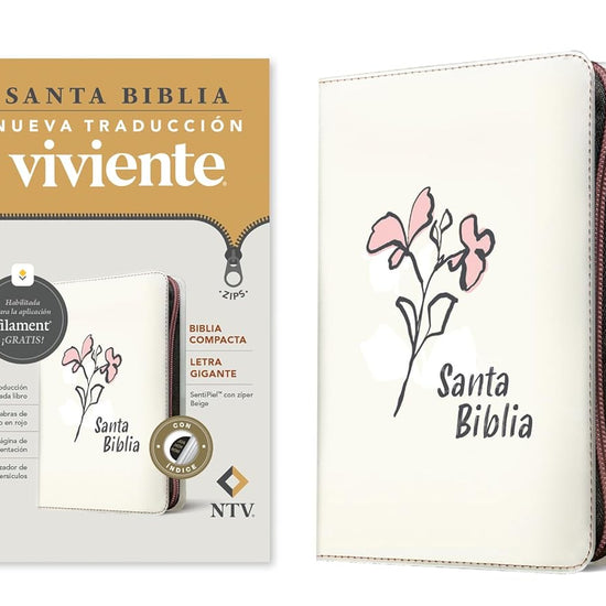 Biblia compacta NTV, letra gigante de zíper con Filament (SentiPiel, Beige, Índice, Letra Roja) (Spanish Edition) cover image