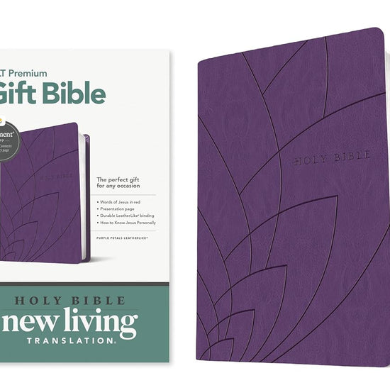 Premium Gift Bible NLT, Filament Enabled (LeatherLike, Purple Petals, Red Letter) cover image