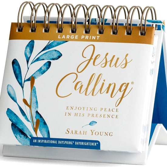 Jesus Calling: Enjoying Peace in His Presence Large Print (An Inspirational DaySpring DayBrightener) - Perpetual Calendar cover image