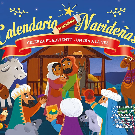 Calendario de actividades navideñas (Libro de actividades): Celebra el adviento un día a la vez (Spanish Edition) cover image