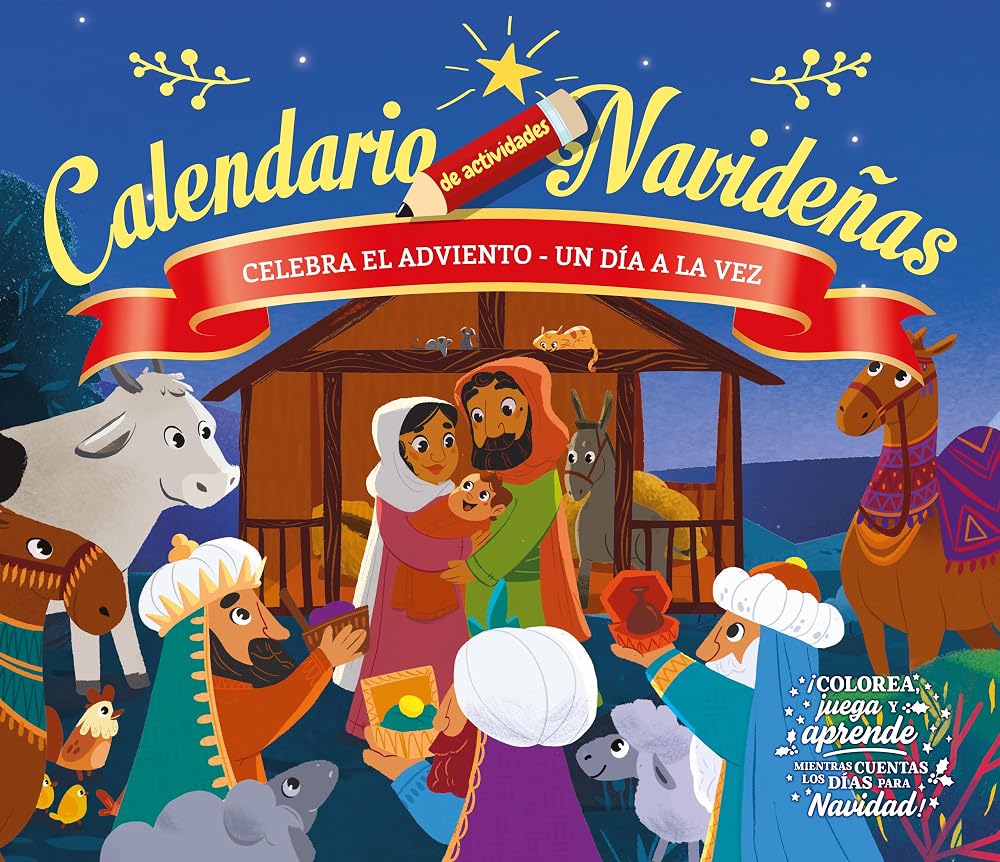 Calendario de actividades navideñas (Libro de actividades): Celebra el adviento un día a la vez (Spanish Edition) cover image
