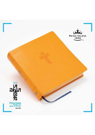Biblia QR Principios para Vivir - semi piel naranja - Pura Vida Books