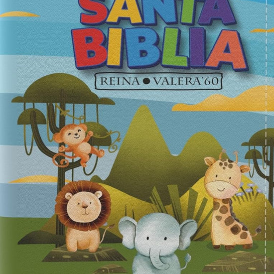 Biblia Rvr 1960 Bolsillo Para Niños Animales Vinilo Con Cierre (Bible Rvr 1960 Pocket Size Children Animals Vinyl with Zipper (Spanish Edition) cover image