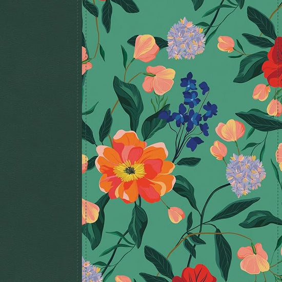 RVR 1960 Biblia letra grande, tamaño manual, edición especial, verde floreado, símil piel (RVR 1960 Hand size giant print special edition, green floral LeatherTouch) (Spanish Edition) cover image