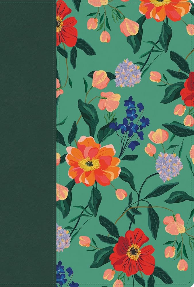 RVR 1960 Biblia letra grande, tamaño manual, edición especial, verde floreado, símil piel (RVR 1960 Hand size giant print special edition, green floral LeatherTouch) (Spanish Edition) cover image