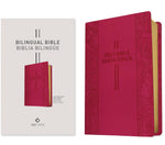 Bilingual Bible / Biblia bilingüe NLT/NTV (LeatherLike, Pink Rose) cover image