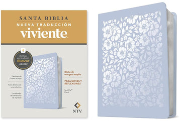 Biblia de margen amplio NTV con Filament (SentiPiel, Floral, Letra Roja) (Spanish Edition) cover image