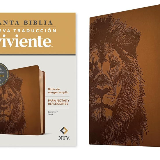 Biblia de margen amplio NTV con Filament (SentiPiel, León, Letra Roja) (Spanish Edition) cover image