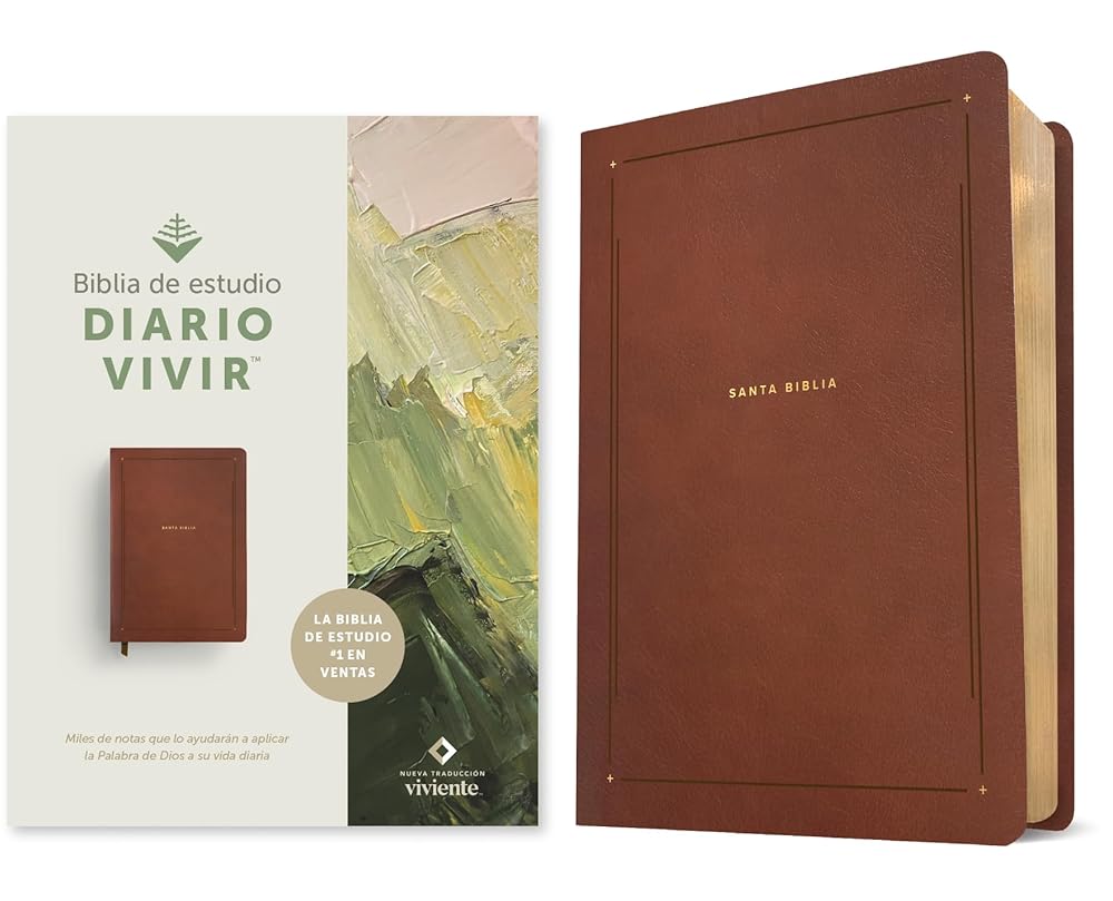 Biblia de estudio del diario vivir NTV (SentiPiel, Café, Letra Roja) (Spanish Edition) cover image