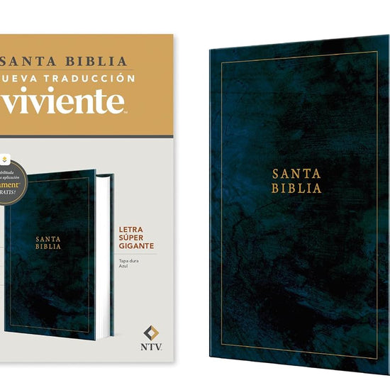 Biblia letra súper gigante NTV, con Filament (Tapa dura, Azul, Letra Roja) (Spanish Edition) cover image