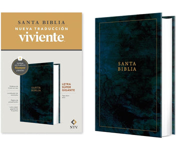 Biblia letra súper gigante NTV, con Filament (Tapa dura, Azul, Letra Roja) (Spanish Edition) cover image