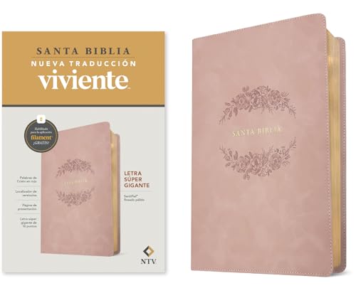 Biblia letra s�per gigante NTV, con Filament (SentiPiel, Rosado p�lido, Letra Roja) (Spanish Edition) cover image